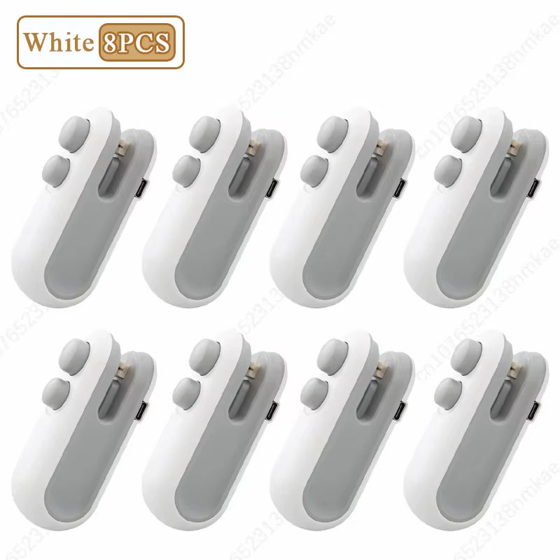 Portable Mini Hot Sealer - Rechargeable Vacuum Sealing Machine for Snacks & Home Use - 1-8PCS Kitchen Tool Set
